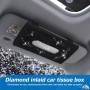 JNNJ Boîte à Mouchoirs Pare-Soleil – Porte-Mouchoirs de Voiture Bling Bling avec Cristaux Étincelants