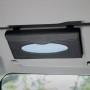 Car Sun Visor Tissue Box – PU Leather Universal Tissue Holder – Clip for Masks and Tissues (Black)
