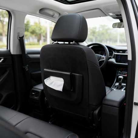 FGXY Car Sun Visor Tissue Box – PU Leather Car Tissue Holder Clip for Rear Seat, Sun Visor, and Seatback (Black)