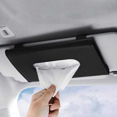 FGXY Car Sun Visor Tissue Box – PU Leather Car Tissue Holder Clip for Rear Seat, Sun Visor, and Seatback (Black)