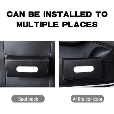 JNNJ Boîte à Mouchoirs pour JNNJ Car Tissue Box – Rectangular PU Leather Tissue Dispenser for Sun Visor, Doors, and Rear Seats