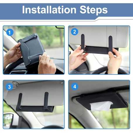 Car Tissue Holder for Sun Visor and Rear Seat