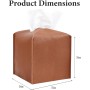 Square Camel PU Leather Tissue Box Cover – For Car and Home Use