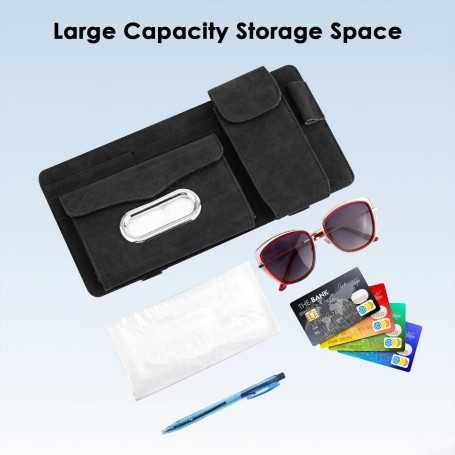 Car Sun Visor Organizer with 6 Zip Pockets
