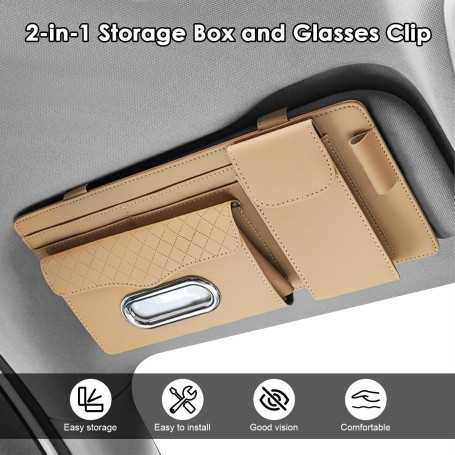 Car Sun Visor Organizer with 6 Zip Pockets