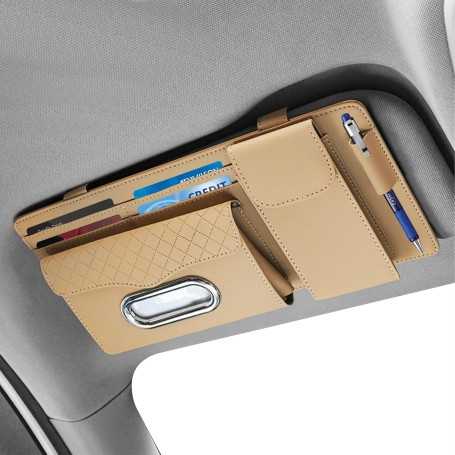 Car Sun Visor Organizer with 6 Zip Pockets