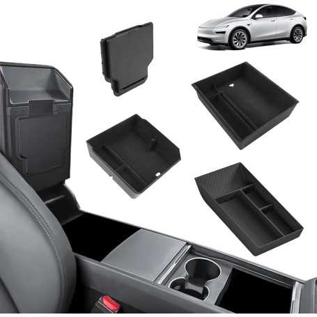 [4 PCS] GAFAT Center Console Organizer for Tesla Model Y Juniper 2025–2027