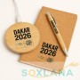 🌱 Eco-Friendly Gadget Set Dakar 2026 – Bamboo Notebook, Bamboo Pen & Wooden Wireless Charger