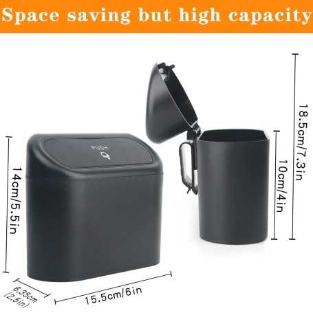 Mini Car Trash Can with Lid – Waterproof, Leak-Proof