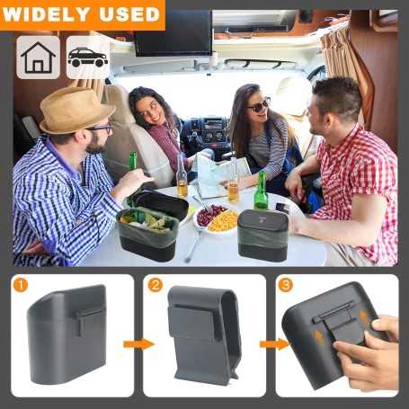 Mini Poubelle de Voiture avec Couvercle – Étanche & Anti-Fuite