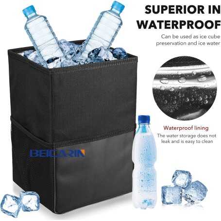 Poubelle de Voiture Étanche 7L avec Couvercle