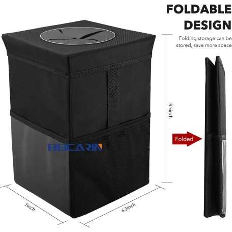 Poubelle de Voiture Étanche 7L avec Couvercle