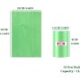 Set of 6 x 20 Small Trash Bags (25×30 cm, Green)