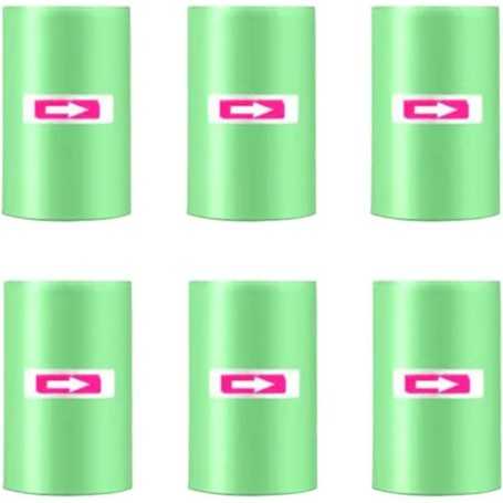 Set of 6 x 20 Small Trash Bags (25×30 cm, Green)