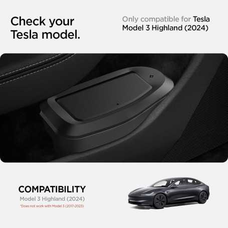 Spigen Mini Poubelle pour Tesla Model 3 Highland & Model Y Juniper (2024–2025) – Avec 50 Sacs