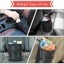 URAQT Poubelle de Voiture Portable – Lot de 2 Mini Poubelles Suspendues Pliables avec 2 Mousquetons, 6L, Noir