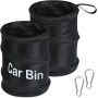 URAQT Poubelle de Voiture Portable – Lot de 2 Mini Poubelles Suspendues Pliables avec 2 Mousquetons, 6L, Noir