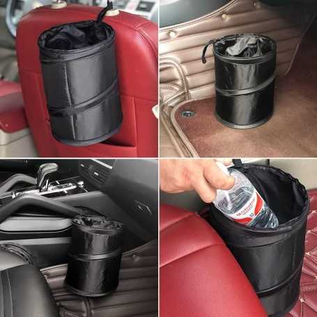 JNNJ Portable Car Trash Can (20x20x25cm, Black)