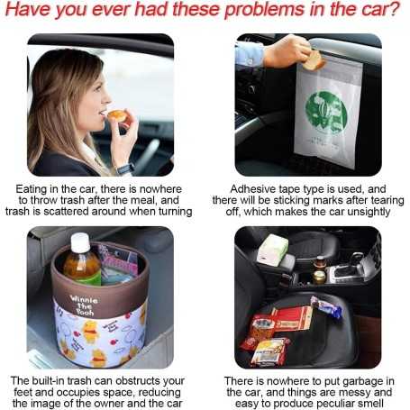 JNNJ Portable Car Trash Can (20x20x25cm, Black)