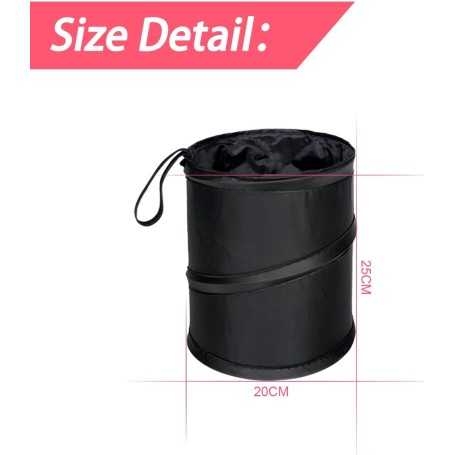 JNNJ Poubelle de Voiture Portable et Suspendue (20x20x25cm, Noir)