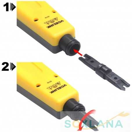 VCELINK Punch Down Outil d'Insertion Outil d'Impact avec 110/66 Blade Interchangeable pour Ethernet Module