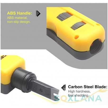 VCELINK Punch Down Impact Tool Insertion Tool with 110/66 Interchangeable Blade for Ethernet Module
