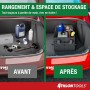 Organisateur de coffre XXL 50 L avec couvercle – 11 poches, antidérapant