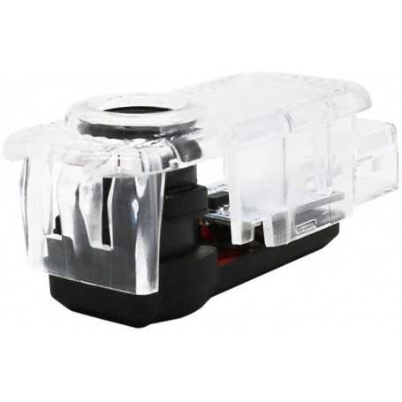 4 PCS Éclairage de Porte LED 3D Logo Lumière Auto Voiture Porte Lumières (Argent)