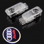 4 PCS Éclairage de Porte LED 3D Logo Lumière Auto Voiture Porte Lumières (Argent)