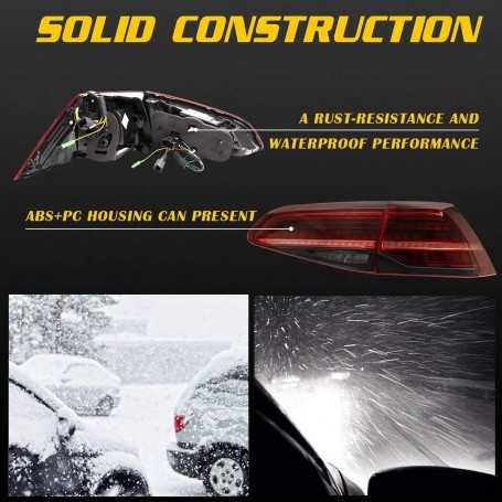 Feux arrières pour barre LED E-MARK SET pour GOLF 7 7.5 Clignotants séquentiels 2013-2019 ROUGE/TRANSPARENT