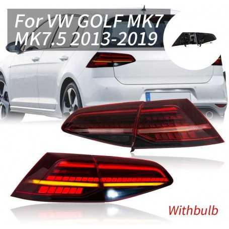 Feux arrières pour barre LED E-MARK SET pour GOLF 7 7.5 Clignotants séquentiels 2013-2019 ROUGE/TRANSPARENT