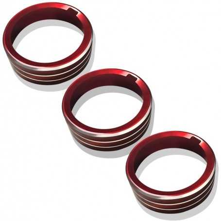 [Lot de 3 pièces] LFOTPP T-ROC Alliage d'aluminium Climatiseur Bouton de décoration intérieure de voiture Anneau Bouton Trim