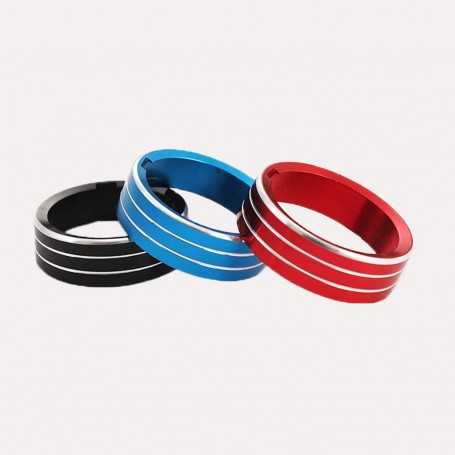 [Lot de 3 pièces] LFOTPP T-ROC Alliage d'aluminium Climatiseur Bouton de décoration intérieure de voiture Anneau Bouton Trim