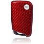 Max Auto Carbon® Coque de protection pour clé de Golf 7 VII Fabia Rapid Octavia Tiguan Touran Leon Rouge