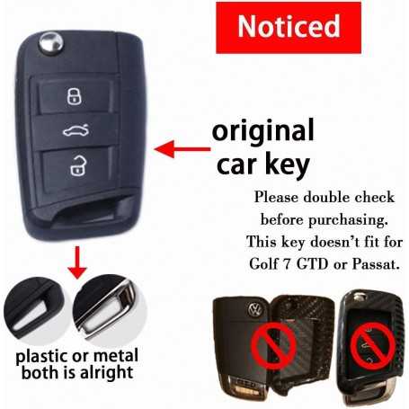 Max Auto Carbon® Protective cover for Golf 7 VII key Fabia Rapid Octavia Tiguan Touran Leon Red