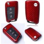 Max Auto Carbon® Coque de protection pour clé de Golf 7 VII Fabia Rapid Octavia Tiguan Touran Leon Rouge