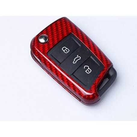 Max Auto Carbon® Protective cover for Golf 7 VII key Fabia Rapid Octavia Tiguan Touran Leon Red
