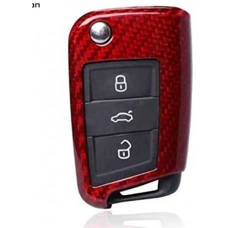 Max Auto Carbon® Protective cover for Golf 7 VII key Fabia Rapid Octavia Tiguan Touran Leon Red