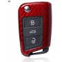 Max Auto Carbon® Protective cover for Golf 7 VII key Fabia Rapid Octavia Tiguan Touran Leon Red