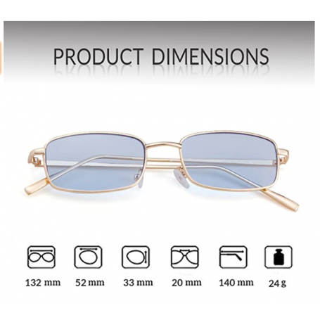 ADEWU Lunettes de Soleil Retro Carrées Lunettes pour Hommes Femmes