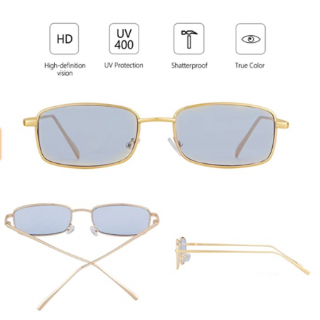 ADEWU Lunettes de Soleil Retro Carrées Lunettes pour Hommes Femmes