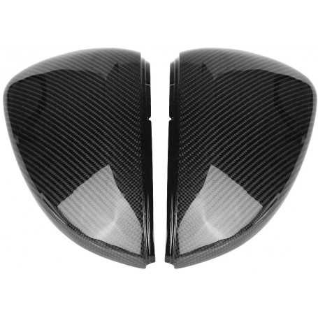 KIMISS 1 paire Boîtier de Rétroviseur de voiture en fibre Carbone，Couverture de Rétroviseur Remplacement pour MK7 / GTI/R 13-18