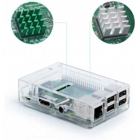 Aukru Transpartent Boitier pour Raspberry Pi avec dissipateur thermique