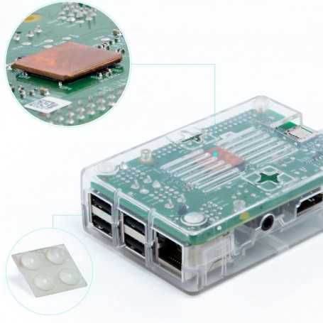 Aukru Transpartent Boitier pour Raspberry Pi avec dissipateur thermique