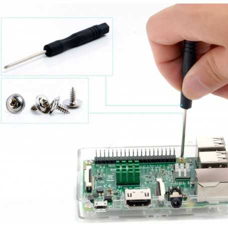 Aukru Transpartent Boitier pour Raspberry Pi avec dissipateur thermique
