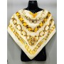 CHANEL GOLD CHAIN CREAM COLOR SCARF NECKERCHIEF