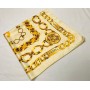 CHANEL GOLD CHAIN CREAM COLOR SCARF NECKERCHIEF