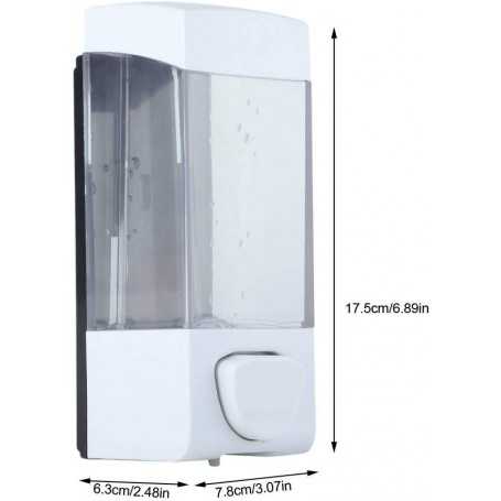 Distributeur de Savon à Mains Delaman Distributeur de Shampoing Liquide Pour Savon Liquide en Plastique 350ml, Mural