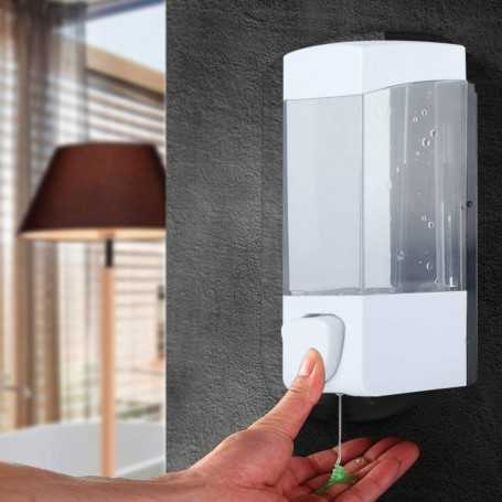 Distributeur de Savon à Mains Delaman Distributeur de Shampoing Liquide Pour Savon Liquide en Plastique 350ml, Mural