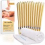 Ear candles - beeswax - Standard for natural organic therapist with quality towel (12 pcs white)